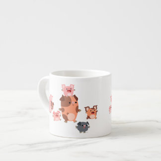 Cute Cartoon Pig Family Espresso Mok