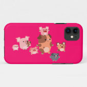 Cute Cartoon Pig Family iPhone 5/5S Hoesje (Achterkant (horizontaal))