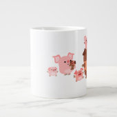 Cute Cartoon Pig Family Jumbo Mok (Voorkant)