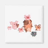 Cute Cartoon Pig Family Magnet (Voorkant)