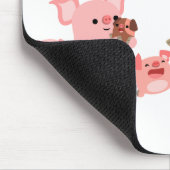 Cute Cartoon Pig Family Mousepad Muismat (Hoek)