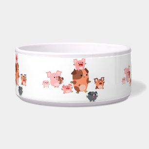 Cute Cartoon Pig Family Pet Bowl Voerbakje
