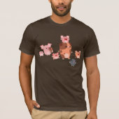 Cute Cartoon Pig Family T-Shirt (Voorkant)