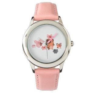 Cute Cartoon Pig Family Watch Horloge