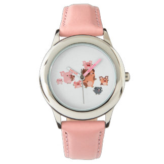 Cute Cartoon Pig Family Watch Horloge