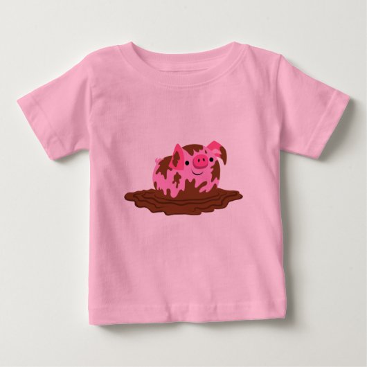 Cute Cartoon Pig in The Mud (Voorkant)