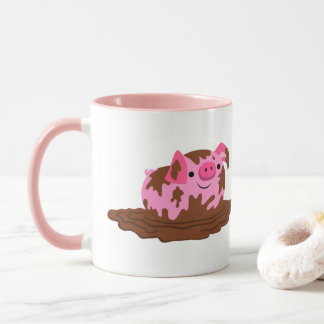 Cute Cartoon Pig in The Mud Mok