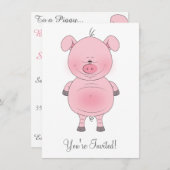 Cute Cartoon Pig Kaart (Voorkant / Achterkant)