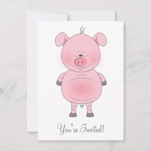 Cute Cartoon Pig Kaart (Voorkant)