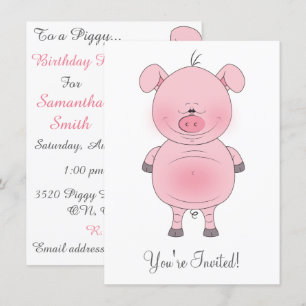 Cute Cartoon Pig Kaart