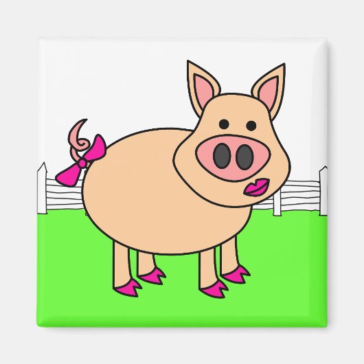 Cute Cartoon Pig Magneet (Voorkant)