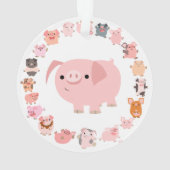 Cute Cartoon Pig Mandala AcrylOrnament Ornament (achterkant)