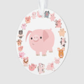 Cute Cartoon Pig Mandala AcrylOrnament Ornament (voorkant)