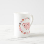 Cute Cartoon Pig Mandala Bone China Mok (Voorkant rechts)