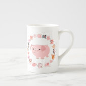 Cute Cartoon Pig Mandala Bone China Mok (Rechts)