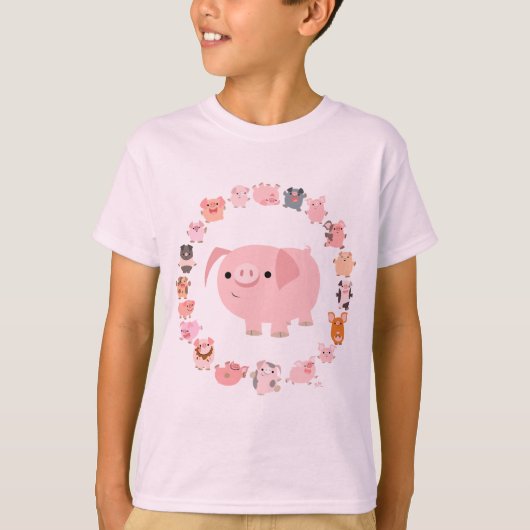 Cute Cartoon Pig Mandala Children T-shirt front (Voorkant)