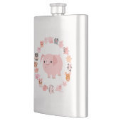 Cute Cartoon Pig Mandala Classic Flask Flacon (Links)