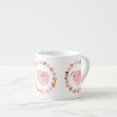 Cute Cartoon Pig Mandala Espresso Mok (Voorkant rechts)
