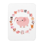 Cute Cartoon Pig Mandala Flexible Magnet Magneet (Verticaal)