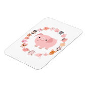 Cute Cartoon Pig Mandala Flexible Magnet Magneet (Linkerzijde)