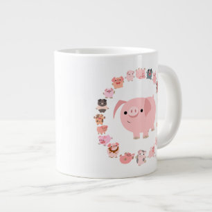 Cute Cartoon Pig Mandala Jumbo Mok