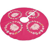 Cute Cartoon Pig Mandala Kerstboom Rok (Gekanteld)