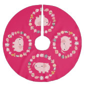 Cute Cartoon Pig Mandala Kerstboom Rok (Voorkant)