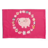 Cute Cartoon Pig Mandala Kussensloop (Voorkant)