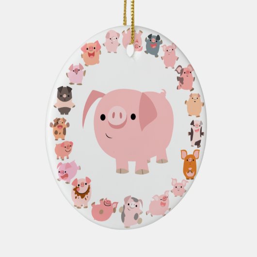 Cute Cartoon Pig Mandala Ornament (Rechts)