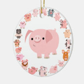 Cute Cartoon Pig Mandala Ornament (Links)