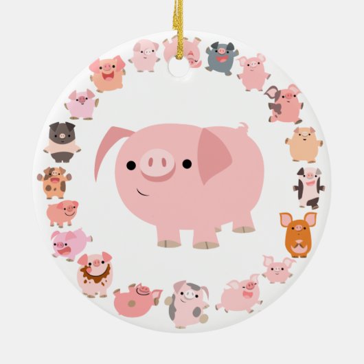 Cute Cartoon Pig Mandala Ornament (Achterkant)