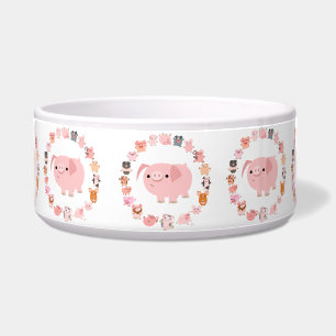Cute Cartoon Pig Mandala Pet Bowl Voerbakje