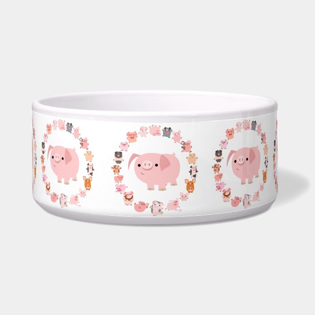 Cute Cartoon Pig Mandala Pet Bowl Voerbakje (Voorkant)