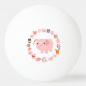 Cute Cartoon Pig Mandala Ping Pong Ball (Voorkant)