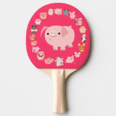 Cute Cartoon Pig Mandala Ping Pong Paddle Tafeltennisbatje (Voorkant)