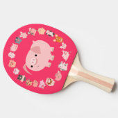 Cute Cartoon Pig Mandala Ping Pong Paddle Tafeltennisbatje (Zijkant)