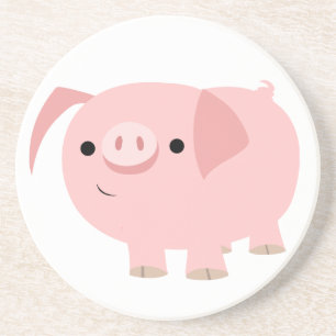 Cute Cartoon Pig Onderzetter