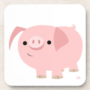 Cute Cartoon Pig Onderzetter Set