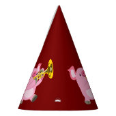 Cute Cartoon Pig Playing Trumpet Party Hat Feesthoedjes (Links)