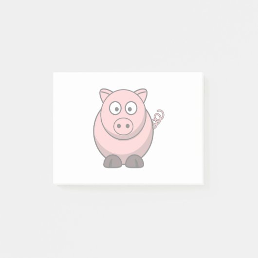Cute Cartoon Pig Post-it® Notes (Voorkant)