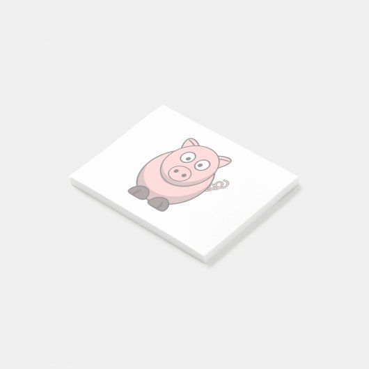 Cute Cartoon Pig Post-it® Notes (Schuin)