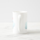 Cute Cartoon Pig Reader on Cloud Bone China Mok (Achterkant)