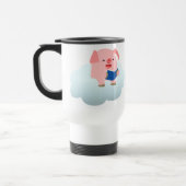 Cute Cartoon Pig Reader op Cloud Commuter Mok (Links)