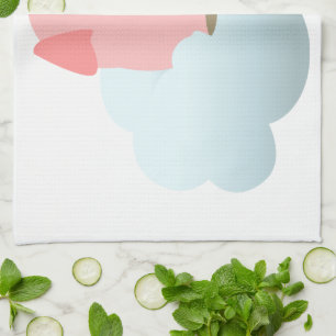 Cute Cartoon Pig Reader op Cloud Kitchen Towel Theedoek