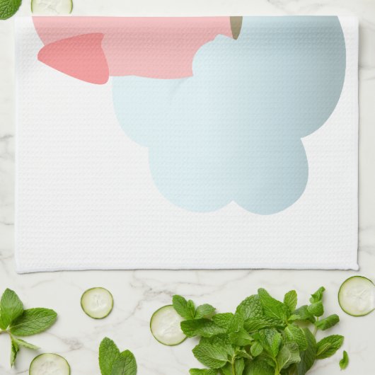 Cute Cartoon Pig Reader op Cloud Kitchen Towel Theedoek (Gevouwen)