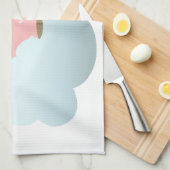 Cute Cartoon Pig Reader op Cloud Kitchen Towel Theedoek (Quarter Fold)