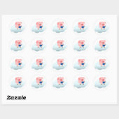 Cute Cartoon Pig Reader op Cloud Sticker (Vel)
