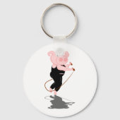 Cute Cartoon Pig Skipping Sleutelhanger (Voorkant)