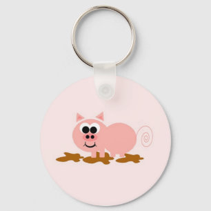 Cute Cartoon Pig Sleutelhanger