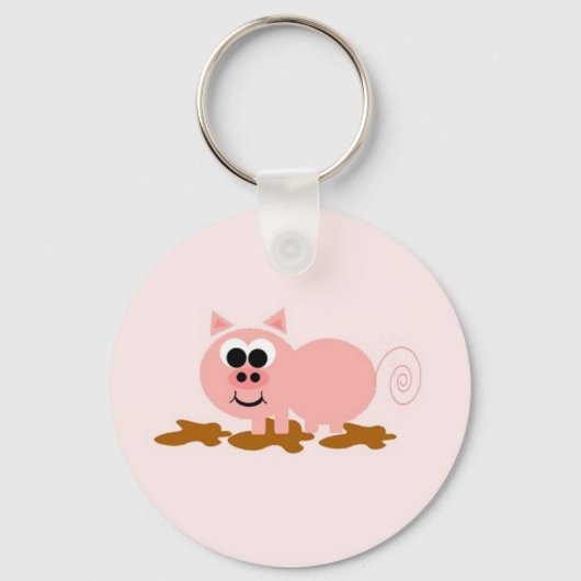 Cute Cartoon Pig Sleutelhanger (Voorkant)
